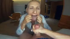 Play Hot European Blonde Milf Emily Sucks Cock and Swallows Cum on First Date