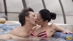 Play Teen Angie Moon Blows Old Husband in 4K - Ends with Facial Cumshot