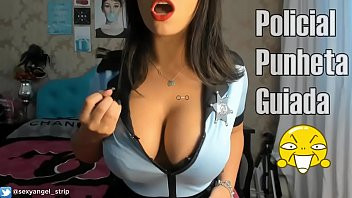 Play Policial Gostosa Fazendo-te gozar na punheta, Punheta Guiada, instrucao de punheta Gostosa peituda gozando na buceta da Policial Roleplay Police girl JOI